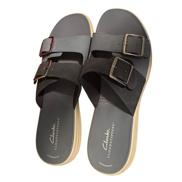 CLOUDSTEPPERS BY CLARKS Drift Buckle Slip-On Slide Sandals Size 11 New w/o Tag - Picture 6 of 8